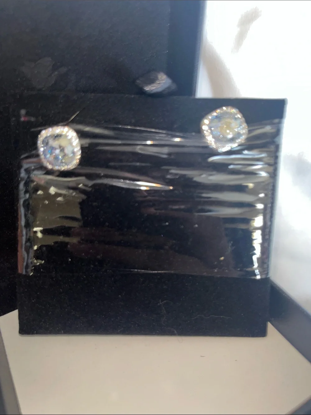 Silver Halo Stone Stud Earrings - Women Jewelry